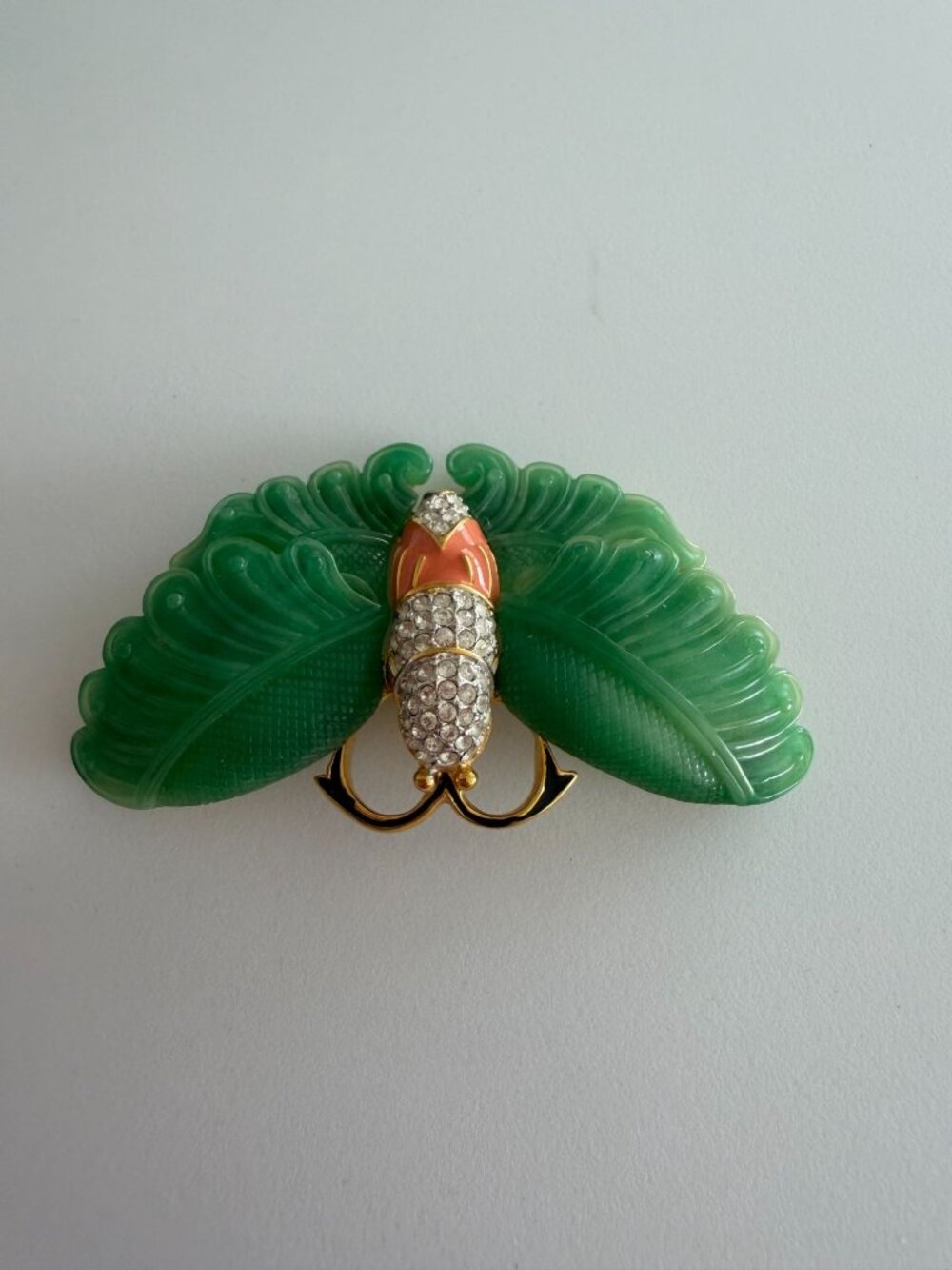 KENNETH JAY LANE Vintage Moth Resin Brooch Pin - Picture 3 of 8